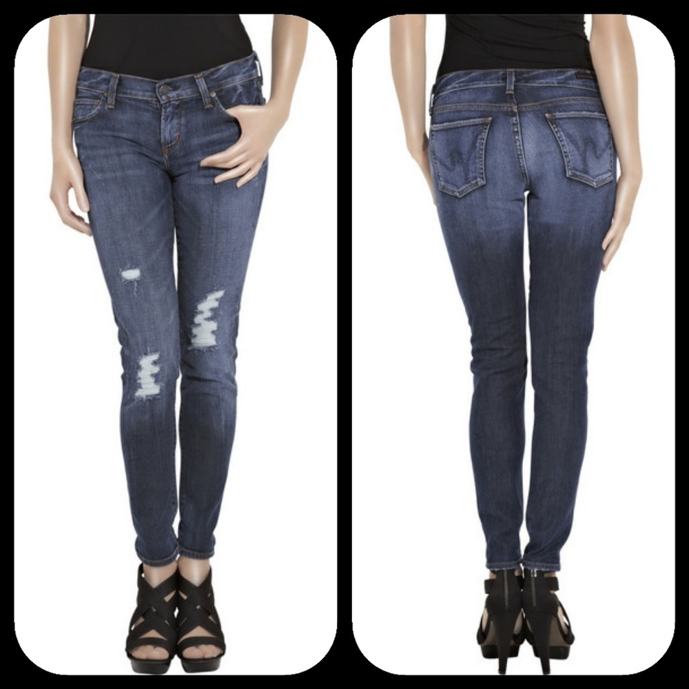 👽 Citizens of Humanity Destructed Distressed Phantom Ankle skinny jeans